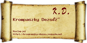 Krompaszky Dezső névjegykártya