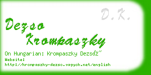 dezso krompaszky business card